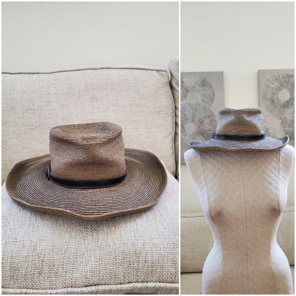 Eric Javits Squishee Western Style Straw Hat - Picture 1 of 15